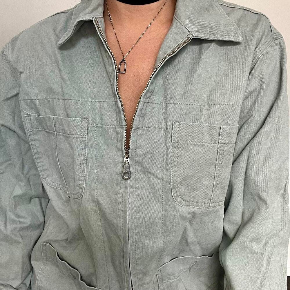 Boxy granola jacket sage green